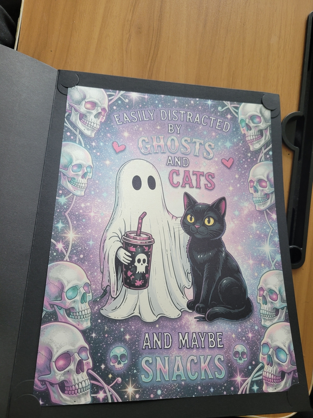 👻BUY 1 GET 1 FREE👻Easily Distracted by Ghosts and Cats Art Print